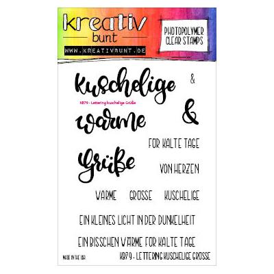kreativbunt Stempel - Lettering Kuschelige Grüße